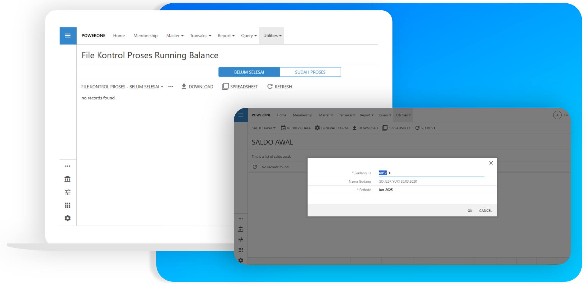 Menu Utilities PowerOne